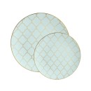 Luxe Party Mint with Gold Lattice Pattern Plastic Appetizer Plate 7.25" - 10 pcs addl-1