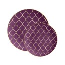 Luxe Party Purple with Gold Lattice Pattern Plastic Appetizer Plate 7.25" - 10 pcs addl-1