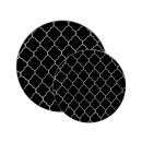 Luxe Party Black with Silver Lattice Pattern Plastic Appetizer Plate 7.25" - 10 pcs addl-1