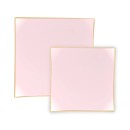 Luxe Party Square Blush with Gold Trim Plastic Appetizer Plate 8" - 10 pcs addl-4