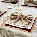Luxe Party Square Linen with Gold Trim Plastic Appetizer Plate 8" - 10 pcs addl-1