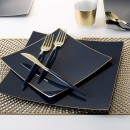 Luxe Party Square Navy with Gold Trim Plastic Appetizer Plate 8" - 10 pcs addl-4