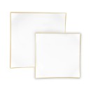 Luxe Party Square White with Gold Trim Plastic Appetizer Plate 8" - 10 pcs addl-1