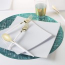 Luxe Party Square White with Gold Trim Plastic Appetizer Plate 8" - 10 pcs addl-3