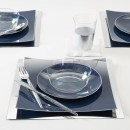Luxe Party Square Navy with Silver Trim Plastic Appetizer Plate 8" - 10 pcs addl-1