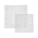 Luxe Party Square Clear Silver Art Deco Pattern Appetizer Plate 8" - 10 pcs addl-1