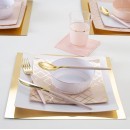 Luxe Party Square Blush Gold Art Deco Pattern Dinner Plate 10.5" - 10 pcs addl-2