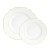 Luxe Party Round White Gold Scalloped Rim Plastic Dinner Plate 10.7" - 10 pcs addl-4