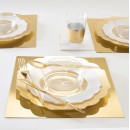 Luxe Party Round Clear Gold Scalloped Rim Plastic Dinner Plate 10.7" - 10 pcs addl-1
