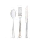 Luxe Party Classic Design Silver Cutlery Set - 140 pcs addl-1