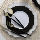 Luxe Party Black and Gold Two Tone Plastic Cutlery Set - 32 pcs addl-1