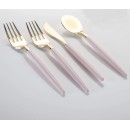 Luxe Party Blush and Gold Two Tone Plastic Cutlery Set - 32 pcs addl-1