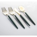 Luxe Party Emerald and Gold Two Tone Plastic Cutlery Set - 32 pcs addl-2