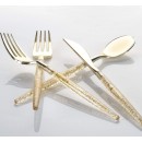 Luxe Party Gold Glitter Two Tone Plastic Cutlery Set - 32 pcs addl-1