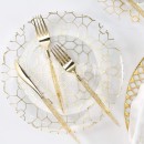 Luxe Party Gold Glitter Two Tone Plastic Cutlery Set - 32 pcs addl-2