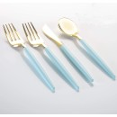 Luxe Party Mint and Gold Two Tone Plastic Cutlery Set - 32 pcs addl-1