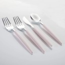 Luxe Party Blush and Silver Two Tone Plastic Cutlery Set - 32 pcs addl-1