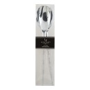 Luxe Party Silver Glitter Two Tone Plastic Serving Spoon/Fork Set addl-2