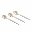 Luxe Party White and Gold Two Tone Plastic Mini Spoons - 20 pcs addl-2