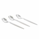 Luxe Party White and Silver Two Tone Plastic Mini Spoons  - 20 pcs addl-1