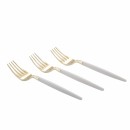 Luxe Party White and Gold Two Tone Plastic Mini Forks  - 20 pcs addl-1