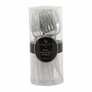 Luxe Party Silver Glitter Two Tone Plastic Mini Forks - 20 pcs addl-1