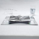 Luxe Party Neo Classic Clear and Silver Two Tone Plastic Cutlery Set - 32 pcs addl-2