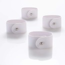 Luxe Party White Band Silver Stud Faux Leather Napkin Rings 7.5" - 4 pcs addl-2