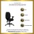 Flash Furniture BT-6191H-BK-GG High Back Black Fabric Multi-Functional Ergonomic Task Chair with Arms addl-2