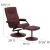 Flash Furniture BT-7862-BURG-GG Contemporary Burgundy Leather Recliner and Ottoman with Leather Wrapped Base addl-1