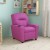 Flash Furniture BT-7950-KID-HOT-PINK-GG Contemporary Hot Pink Vinyl Kids Recliner with Cup Holder addl-2