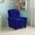 Flash Furniture BT-7950-KID-MIC-BLUE-GG Contemporary Blue Microfiber Kids Recliner with Cup Holder addl-2