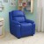 Flash Furniture BT-7985-KID-BLUE-GG Deluxe Heavily Padded Contemporary Blue Vinyl Kids Recliner with Storage Arms addl-3
