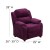 Flash Furniture BT-7985-KID-MIC-PUR-GG Deluxe Heavily Padded Contemporary Purple Microfiber Kids Recliner with Storage Arms addl-2