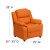 Flash Furniture BT-7985-KID-ORANGE-GG Deluxe Heavily Padded Contemporary Orange Vinyl Kids Recliner with Storage Arms addl-2