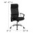 Flash Furniture BT-905-GG High Back Black Split Leather Chair with Mesh Back addl-1