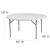 Flash Furniture DAD-YCZ-154-GW-GG 60" Granite White Round Plastic Folding Table addl-1