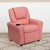 Flash Furniture DG-ULT-KID-PINK-GG Contemporary Pink Vinyl Kids Recliner with Cup Holder and Headrest addl-3