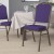Flash Furniture FD-C01-PUR-GV-GG HERCULES Series Crown Back Purple Fabric Stacking Banquet Chair with Gold Vein Frame addl-2