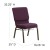 Flash Furniture FD-CH02185-GV-005-BAS-GG HERCULES Series 18.5" Plum Fabric Church Chair with Book Basket, Gold Vein Frame addl-1