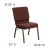 Flash Furniture FD-CH02185-GV-10355-GG HERCULES Series 18.5" Brown Fabric Church Chair with Gold Vein Frame addl-1