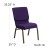 Flash Furniture FD-CH02185-GV-ROY-GG HERCULES Series 18.5" Royal Purple Stacking Church Chair with Gold Vein Frame addl-1