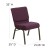 Flash Furniture FD-CH0221-4-GV-005-GG HERCULES Series 21" Extra Wide Plum Fabric Church Chair with Gold Vein Finish addl-1