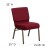 Flash Furniture FD-CH0221-4-GV-3169-GG HERCULES Series 21" Extra Wide Burgundy Fabric Church Chair with Gold Vein Frame addl-1