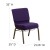 Flash Furniture FD-CH0221-4-GV-ROY-BAS-GG HERCULES Series 21" Extra Wide Royal Purple Church Chair with Book Basket, Gold Vein Frame addl-1