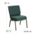 Flash Furniture FD-CH0221-4-GV-S0808-BAS-GG HERCULES Series 21" Extra Wide Green Dot Fabric Church Chair with Book Basket, Gold Vein Frame addl-1