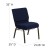 Flash Furniture FD-CH0221-4-GV-S0810-BAS-GG HERCULES Series 21" Extra Wide Navy Blue Dot Fabric Church Chair with Book Basket, Gold Vein Frame addl-1