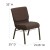 Flash Furniture FD-CH0221-4-GV-S0819-BAS-GG HERCULES Series 21" Extra Wide Brown Fabric Church Chair with Book Basket, Gold Vein Frame addl-1