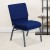 Flash Furniture FD-CH0221-4-SV-NB24-BAS-GG HERCULES Series 21" Extra Wide Navy Blue Fabric Church Chair with Book Basket, Silver Vein Frame addl-2