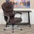 Flash Furniture GO-901-BN-GG Brown Leather Executive Office Chair with Leather Padded Loop Arms addl-2
